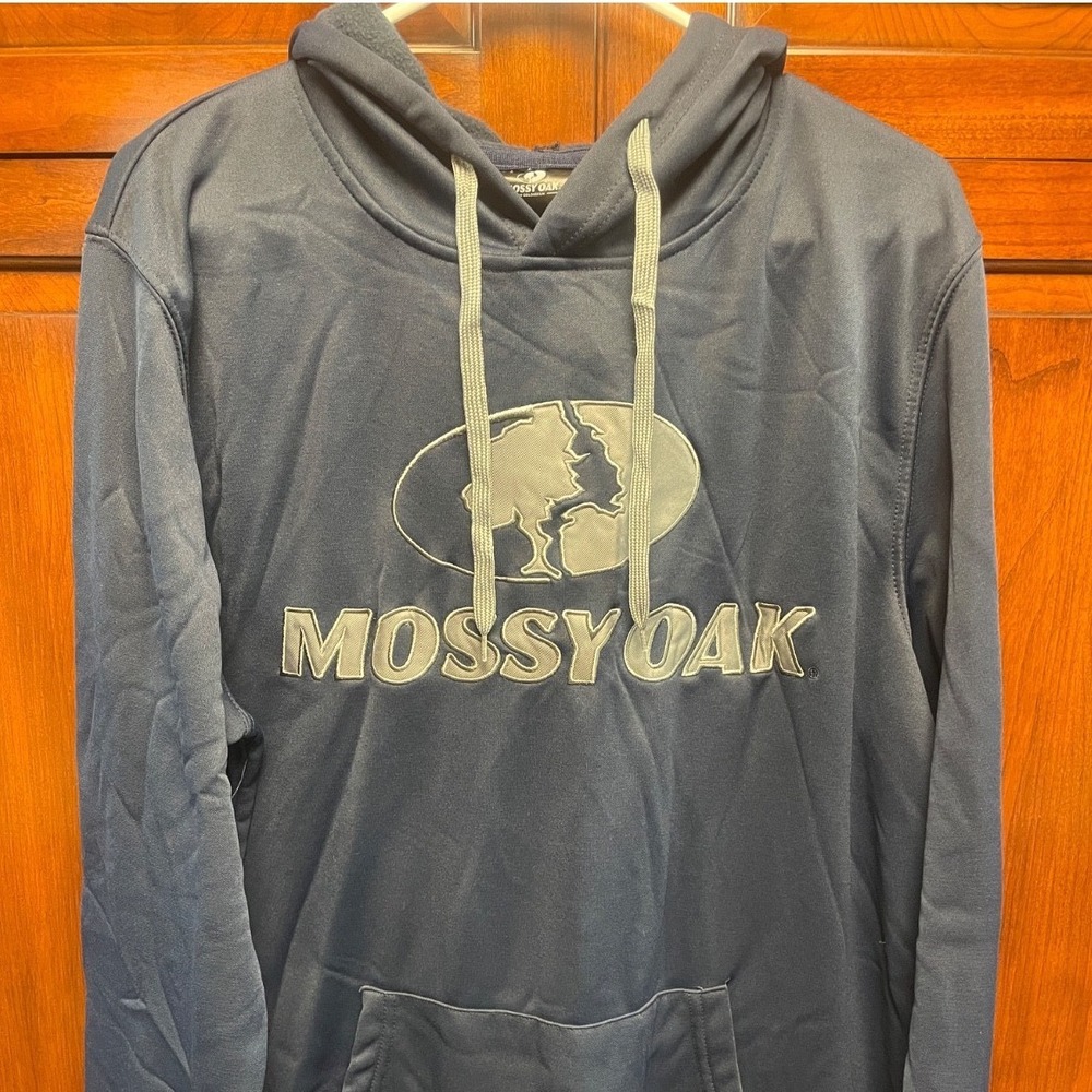 Mossy Oak Men's Hoodie Blue Pullover  Size L